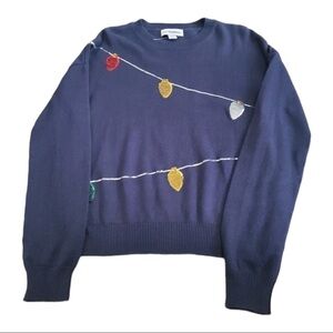 HARPER Canyon Navy Blue Sequin Light Design Sweater Size L